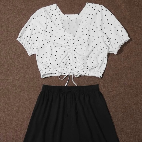 SHEIN Tops - Confetti Heart Top and Shorts Set